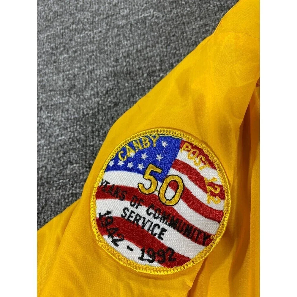 VINTAGE Birdie By Richard A. Leslie Jacket Yellow Button Up USA Made Mens Large